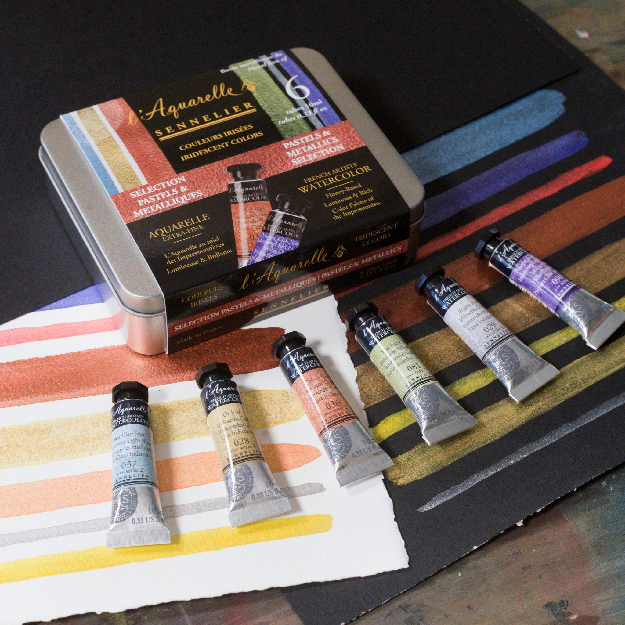Sennelier Artist Quality Iridescent 'Pastels & Metalics' Watercolour Set