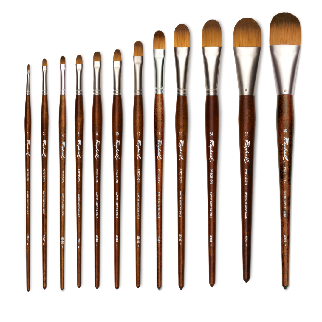 Raphael 8940 Precision Imitation Sable Long Handle Filbert Brush