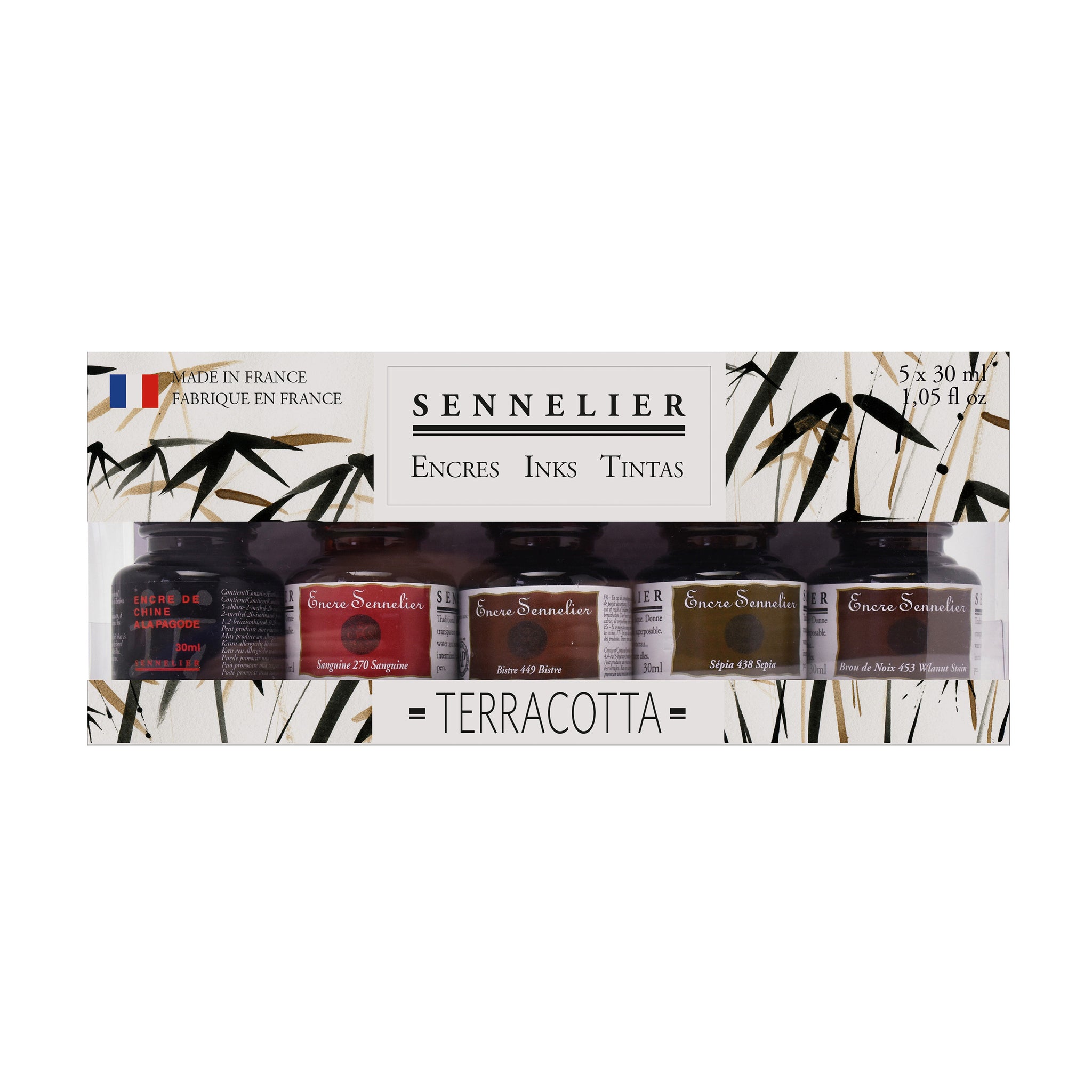 Sennelier Encre Brown Colours Ink Set With 5 Inks - Melbourne Etching Supplies