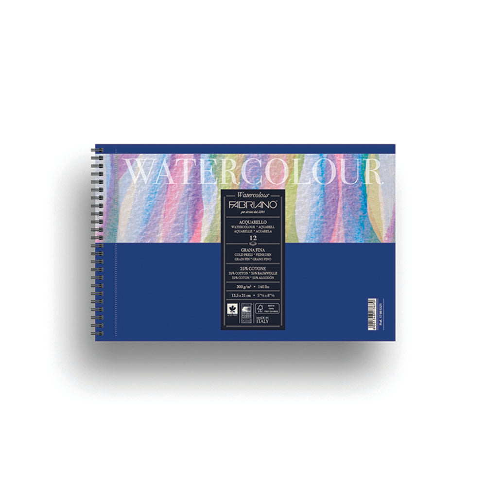 Fabriano Watercolour Pad Cold Pressed Spiral Bound 300gsm - Melbourne Etching Supplies