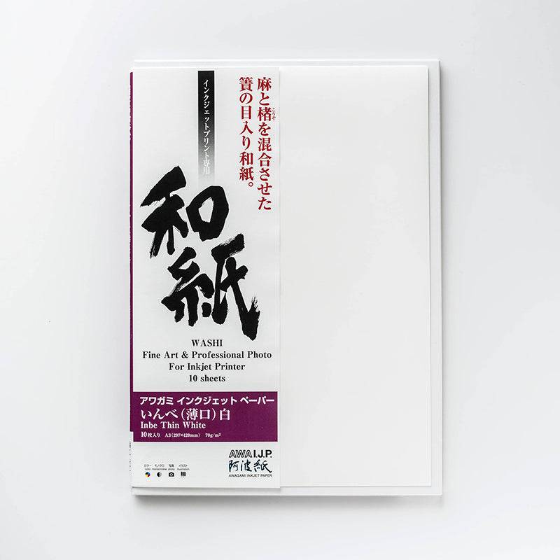 Awagami Inbe Ink Jet White 70g A4 - Melbourne Etching Supplies