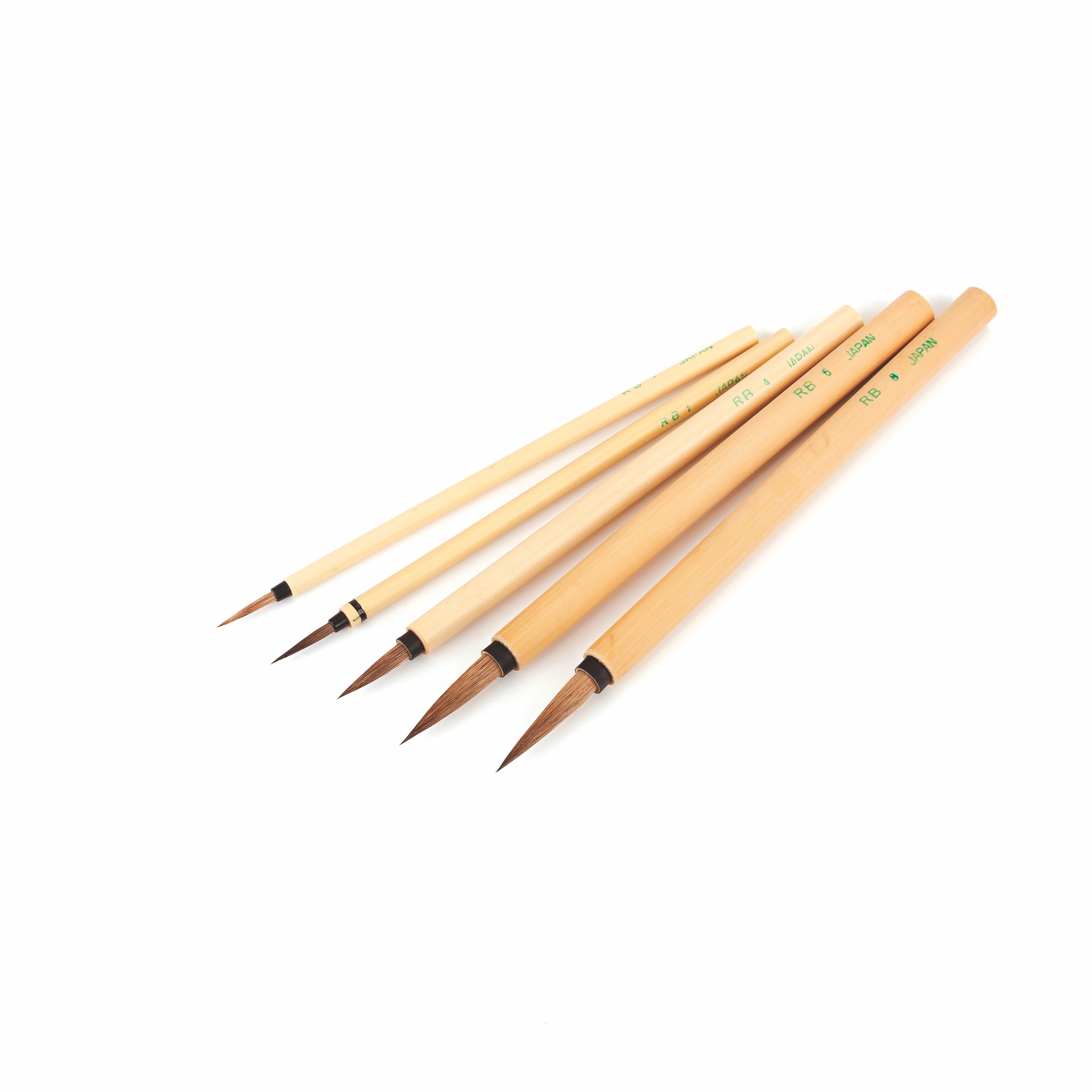 Brown Horse Hair SumiE Brushes with Collar Melbourne Etching Supplies