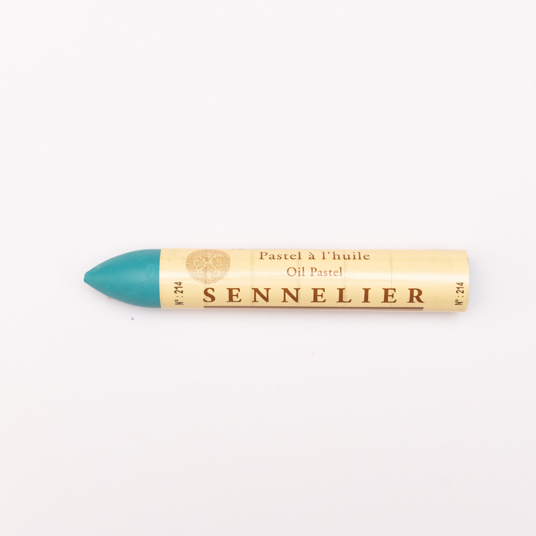A single Sennelier oil pastel crayon against a white background, displaying the brand name and the word 'Oil Pastel' on the wrapper.