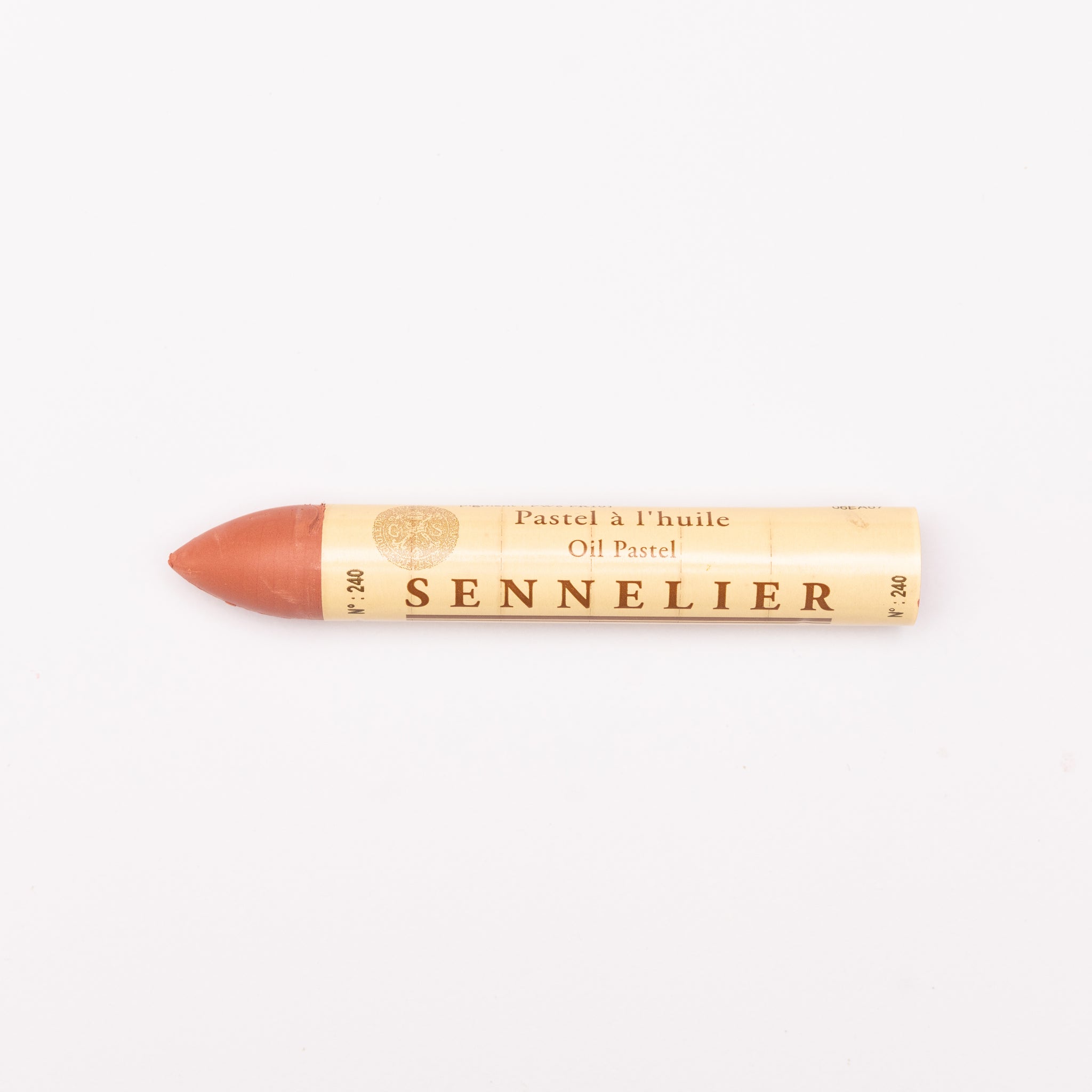 A single Sennelier oil pastel crayon against a white background, displaying the brand name and the word 'Oil Pastel' on the wrapper.