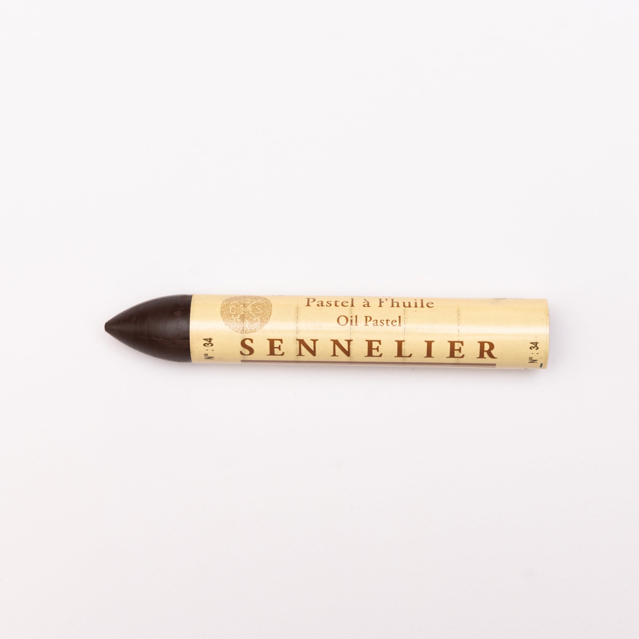 A single Sennelier oil pastel crayon against a white background, displaying the brand name and the word 'Oil Pastel' on the wrapper.