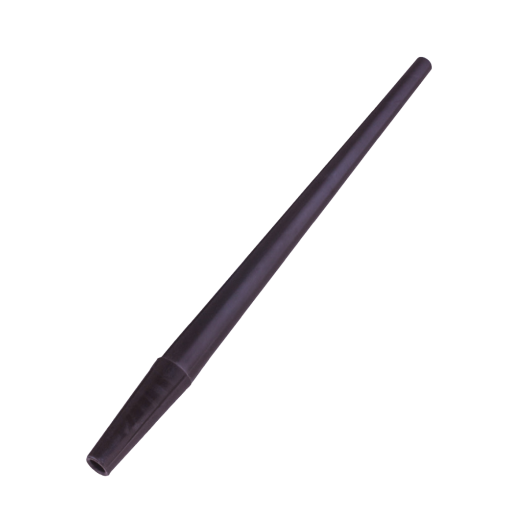 A dark brown crow quill nib holder with tapered handle design on a white background.