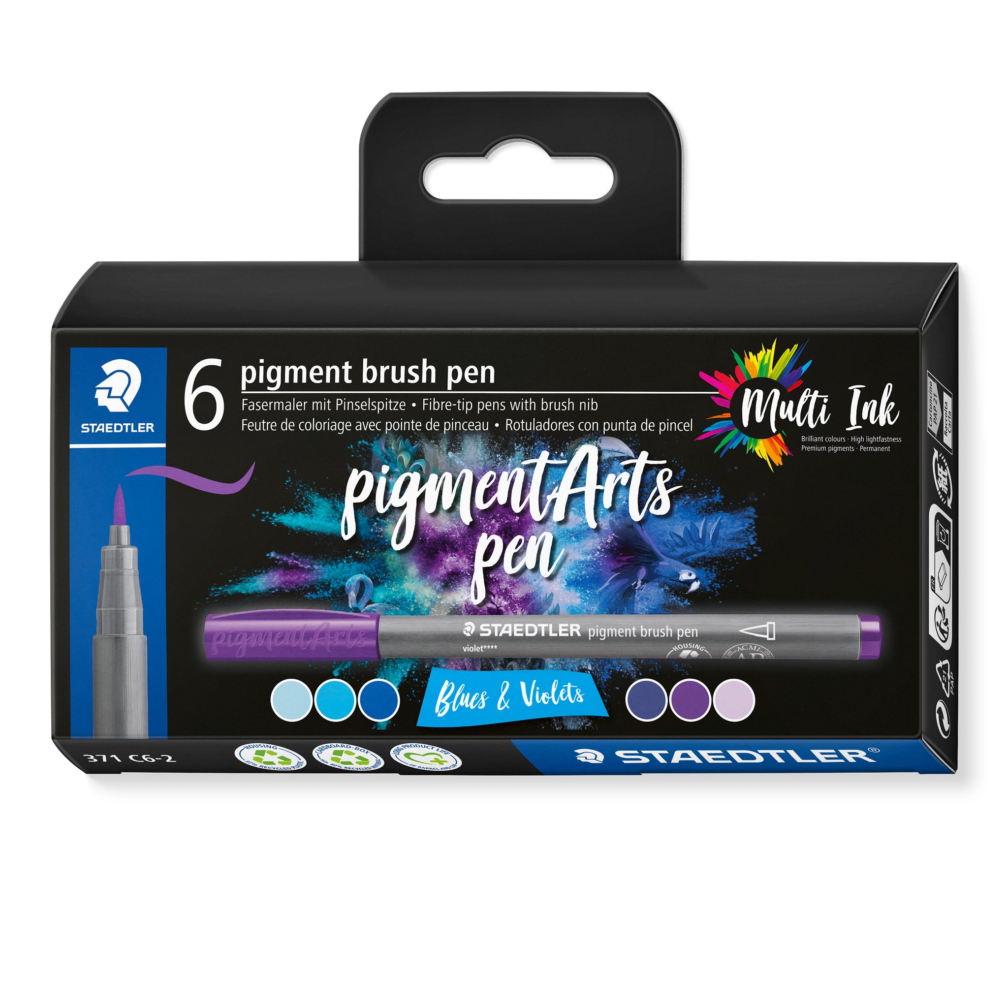 Staedtler Pigment Arts Brush Pen 6 Piece Sets
