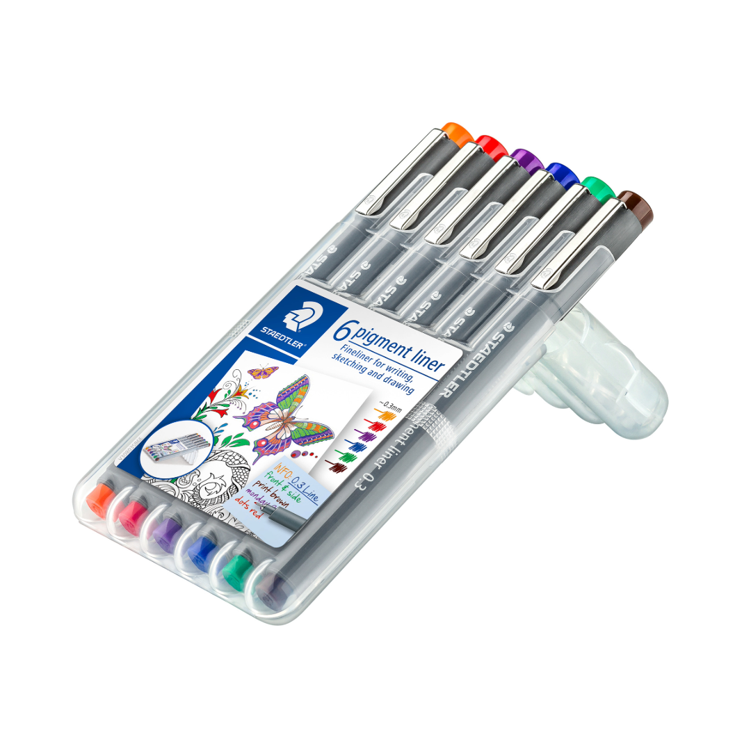 Staedtler Pigment Liners Assorted Colour Sets | Melbourne Etching Supplies