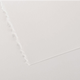 A close-up image of a Canson Editioning Paper with a focus on its light texture and showing one deckled edge and one cut edge.