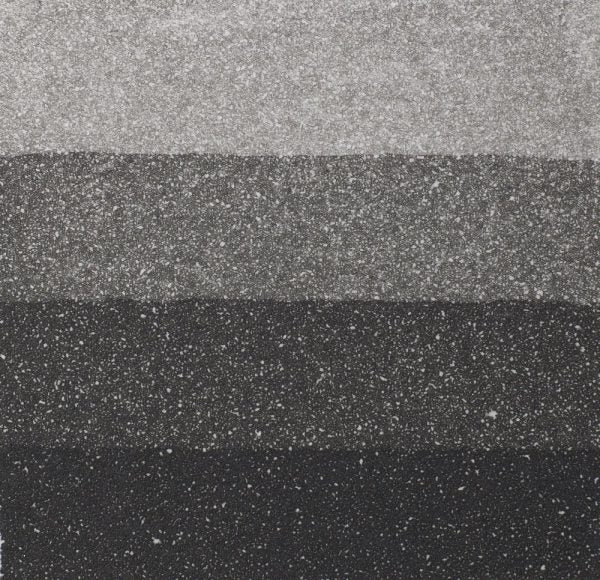 An aquatint test print in black showing 4 depths of tone.