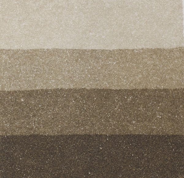 An aquatint test print in brown showing 4 depths of tone.
