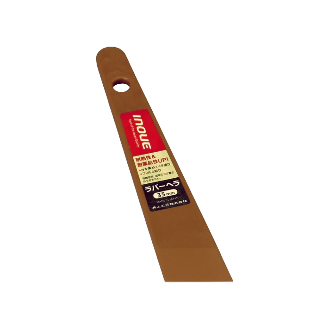 INOUE Caulking Drop Spatula 15021 - 6.3 Inch Polyacetal & Stainless Steel Tool For Smooth Caulk Lines