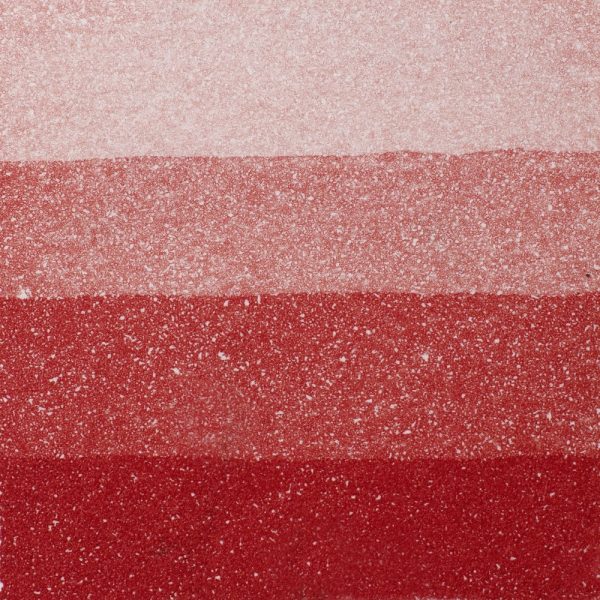 An aquatint test print in red showing 4 depths of tone.