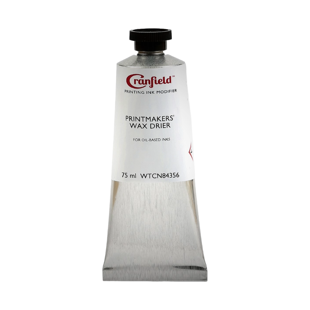 A tube of Cranfield Printmaker's Wax Drier against a white background.