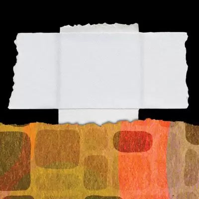 Lineco Gummed Hinging paper being applied to an artwork edge for hinging