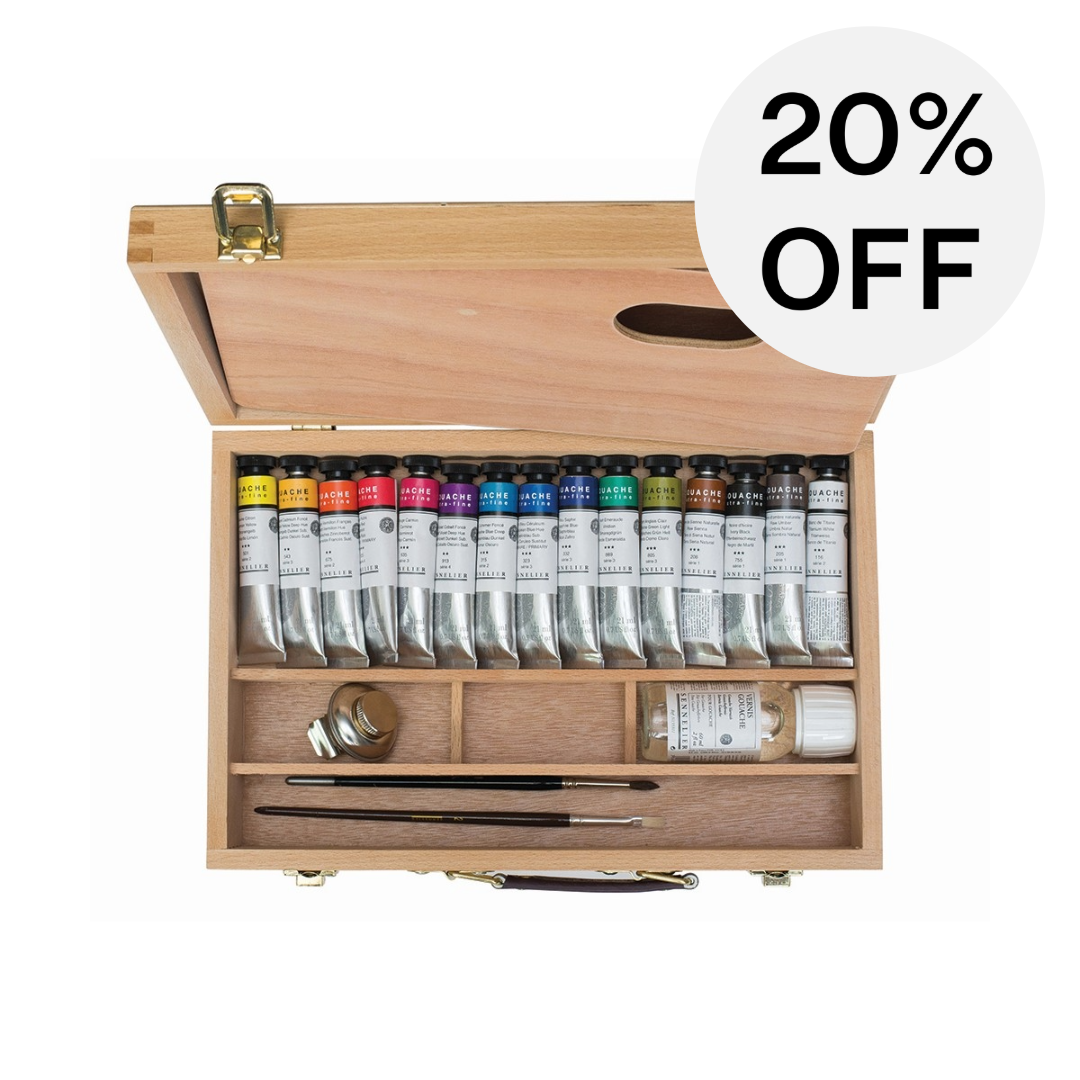 Sennelier Gouache Set in Wooden Box