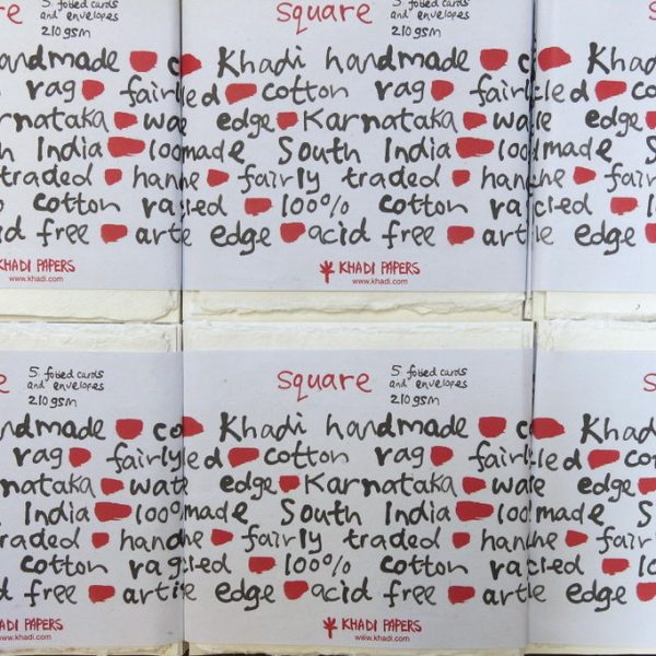 Khadi White Folded Card And Envelopes Packs