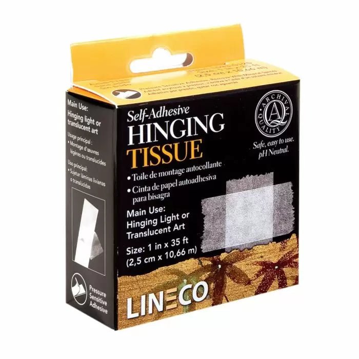 Lineco Mounting Hinging Tissue: Self Adhesive - Melbourne Etching Supplies