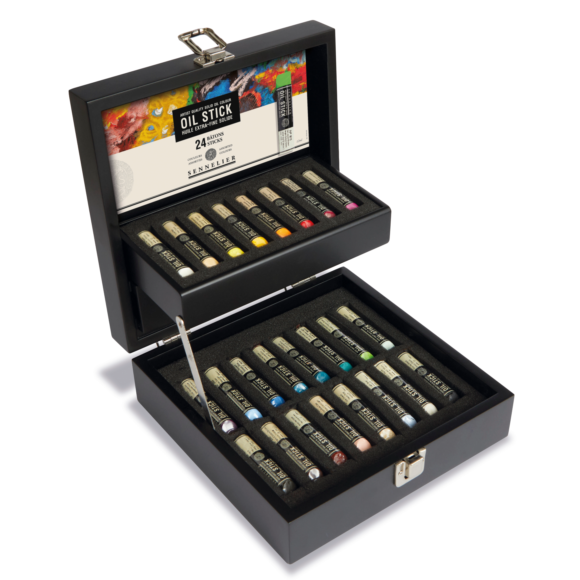 Sennelier Black Wooden Box set of 24 Mini Oil Sticks