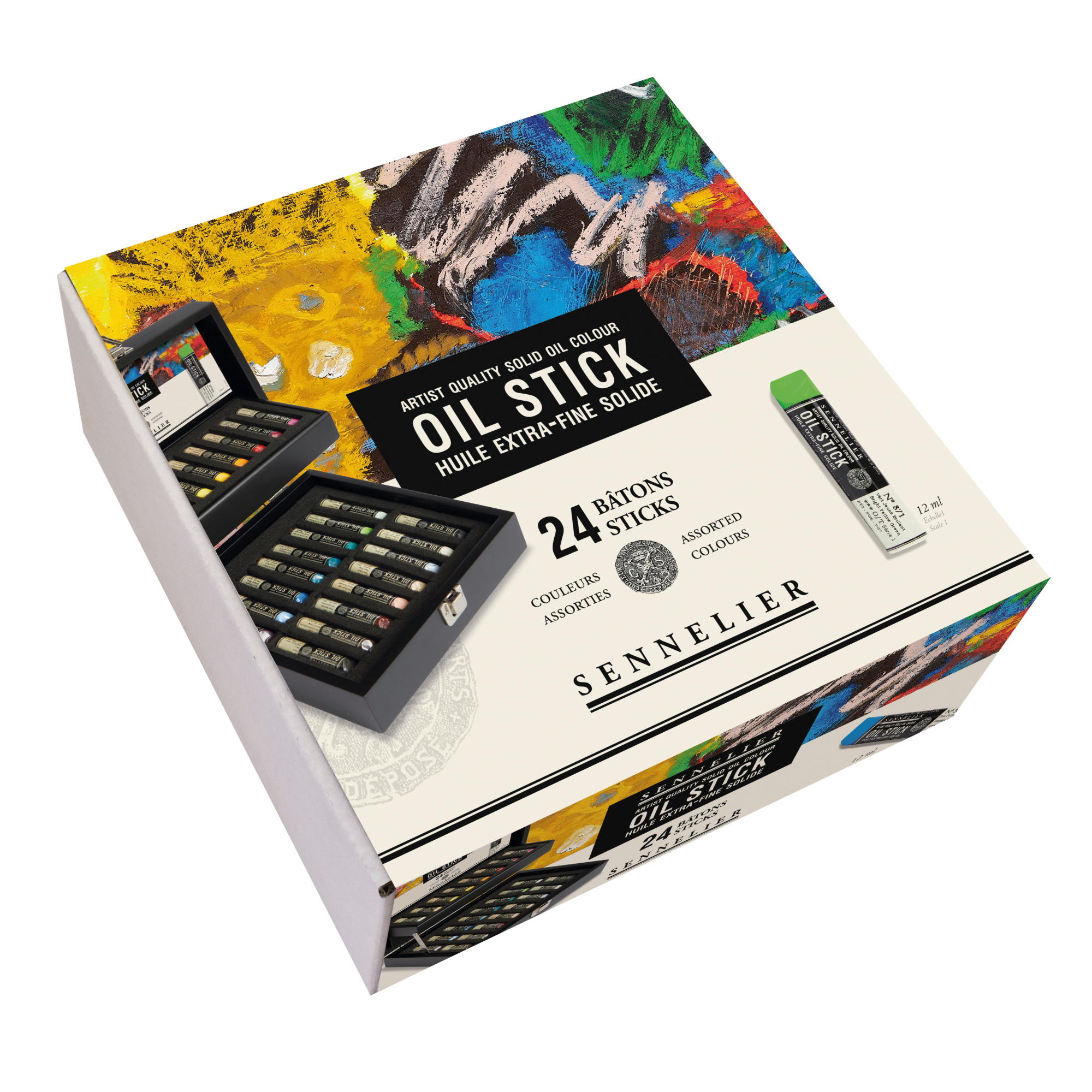 Sennelier Black Wooden Box set of 24 Mini Oil Sticks