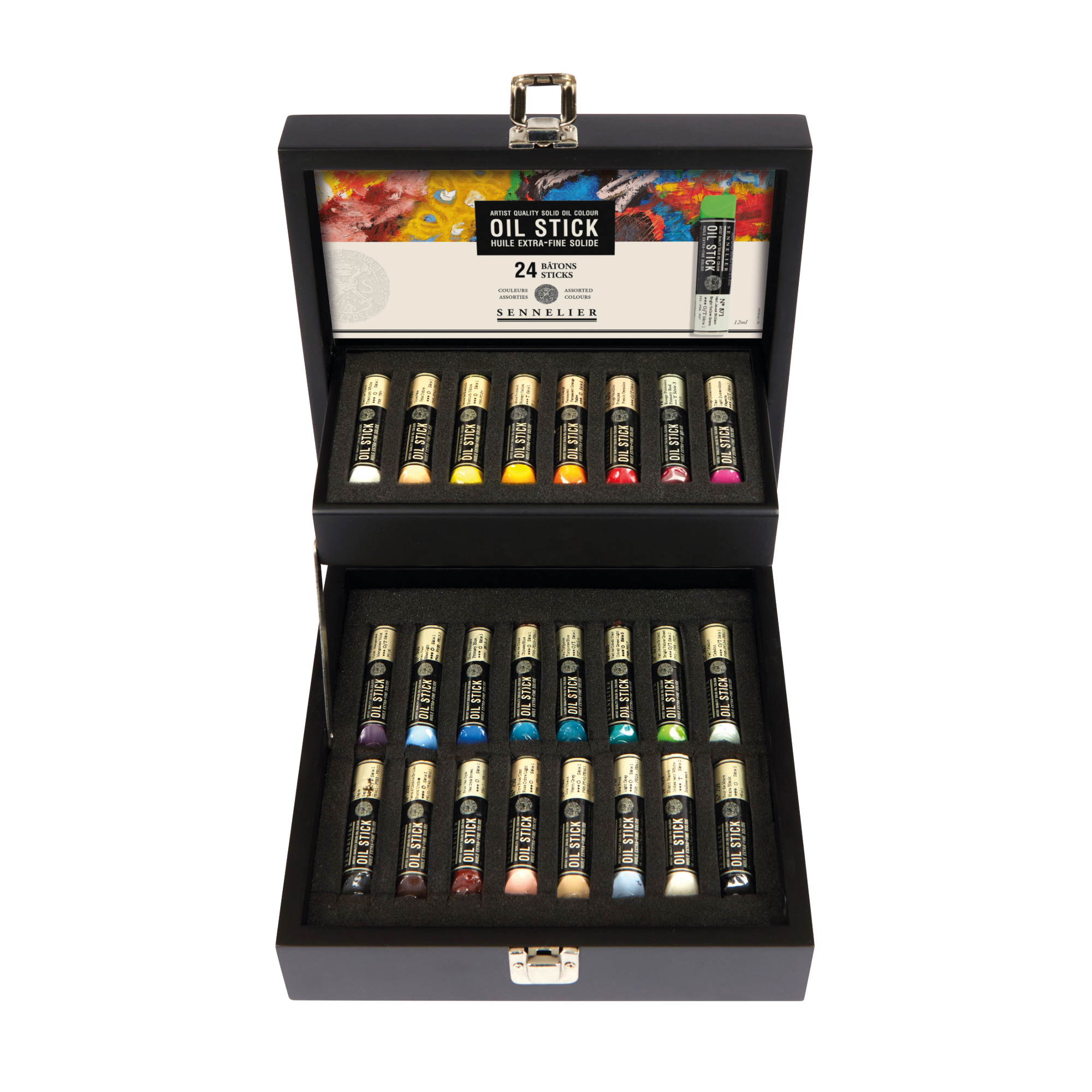 Sennelier Black Wooden Box set of 24 Mini Oil Sticks