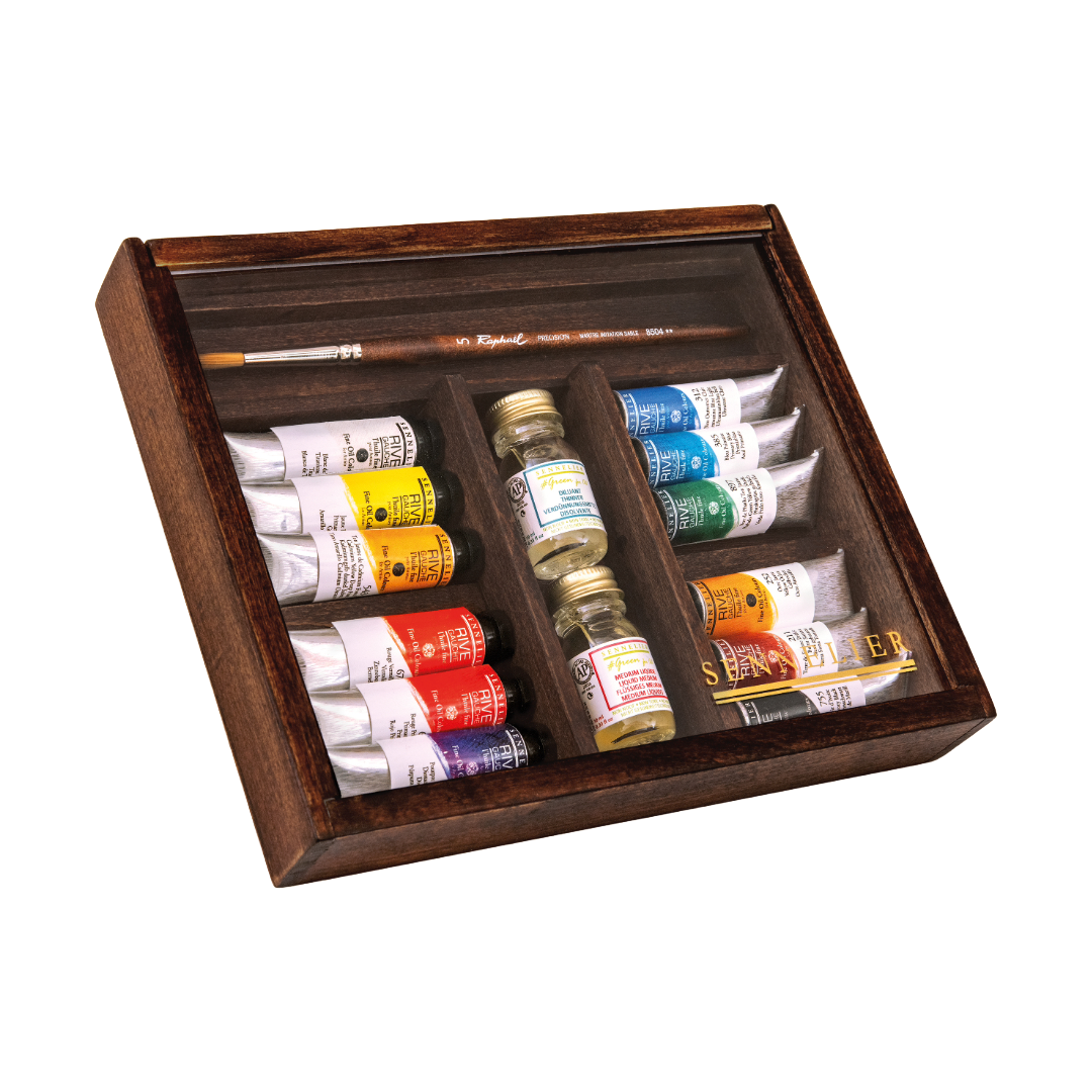 Sennelier Rive Gauche Wooden Box Set with 12x 10ml tubes and Accessories