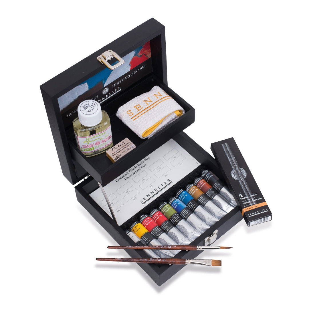 Sennelier Finest Artists's Oil Black Wooden Box Set