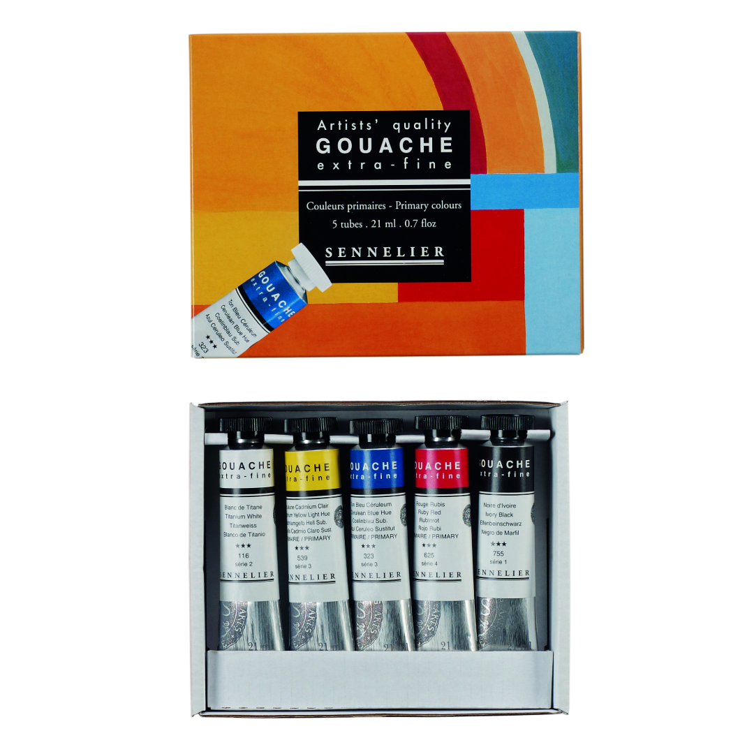 Sennelier Gouache Starter Kit with 5x 21ml tubes