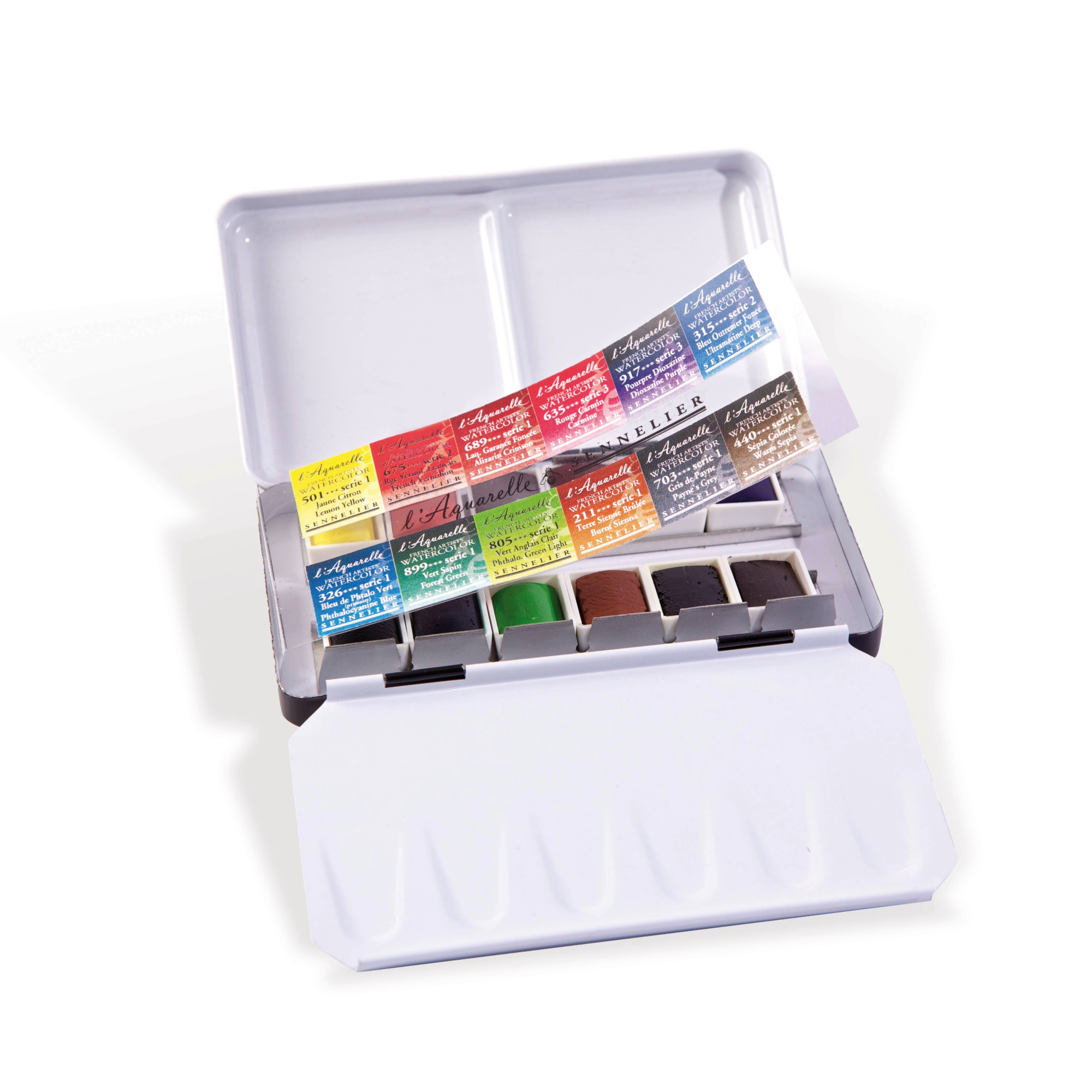 Sennelier Classic watercolour box of 12 half pans- pocket size