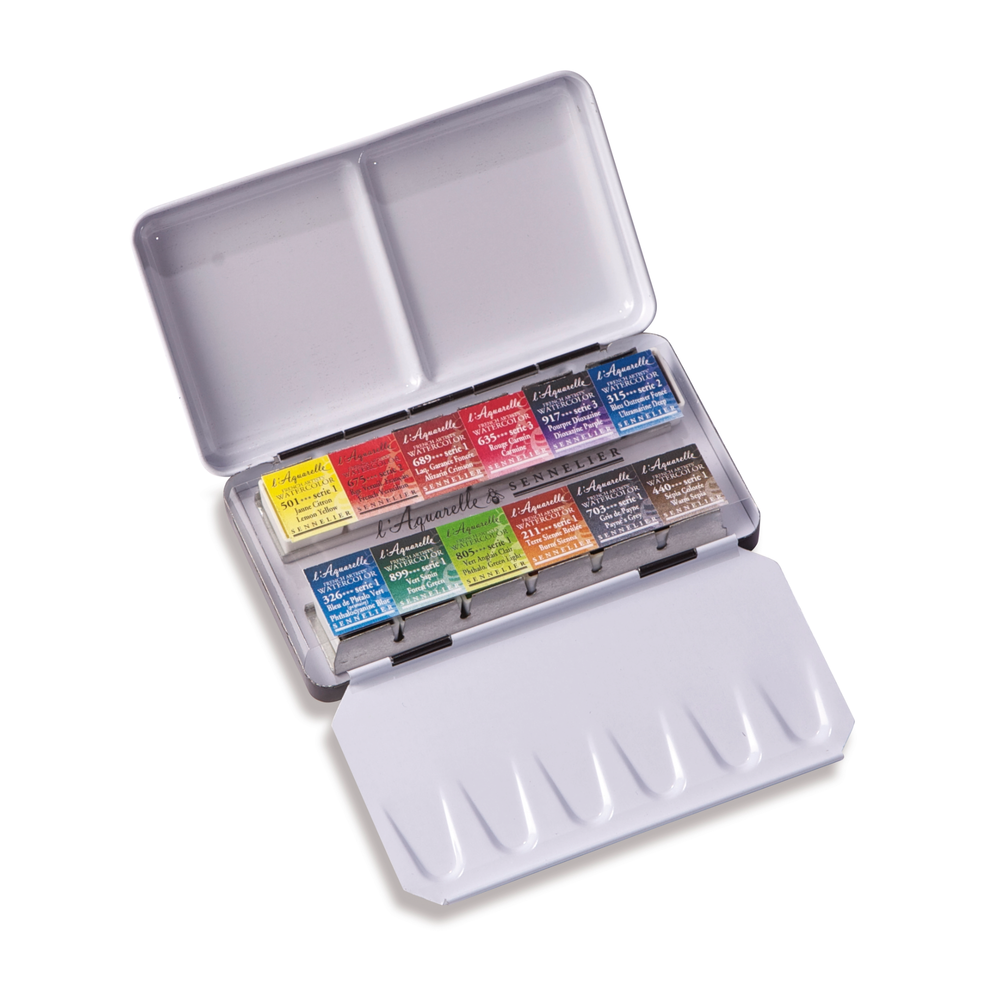 Sennelier Classic watercolour box of 12 half pans- pocket size