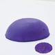 A half egg shaped pastel in a purple tone, sitting on a white background with a drawn colour swatch.
