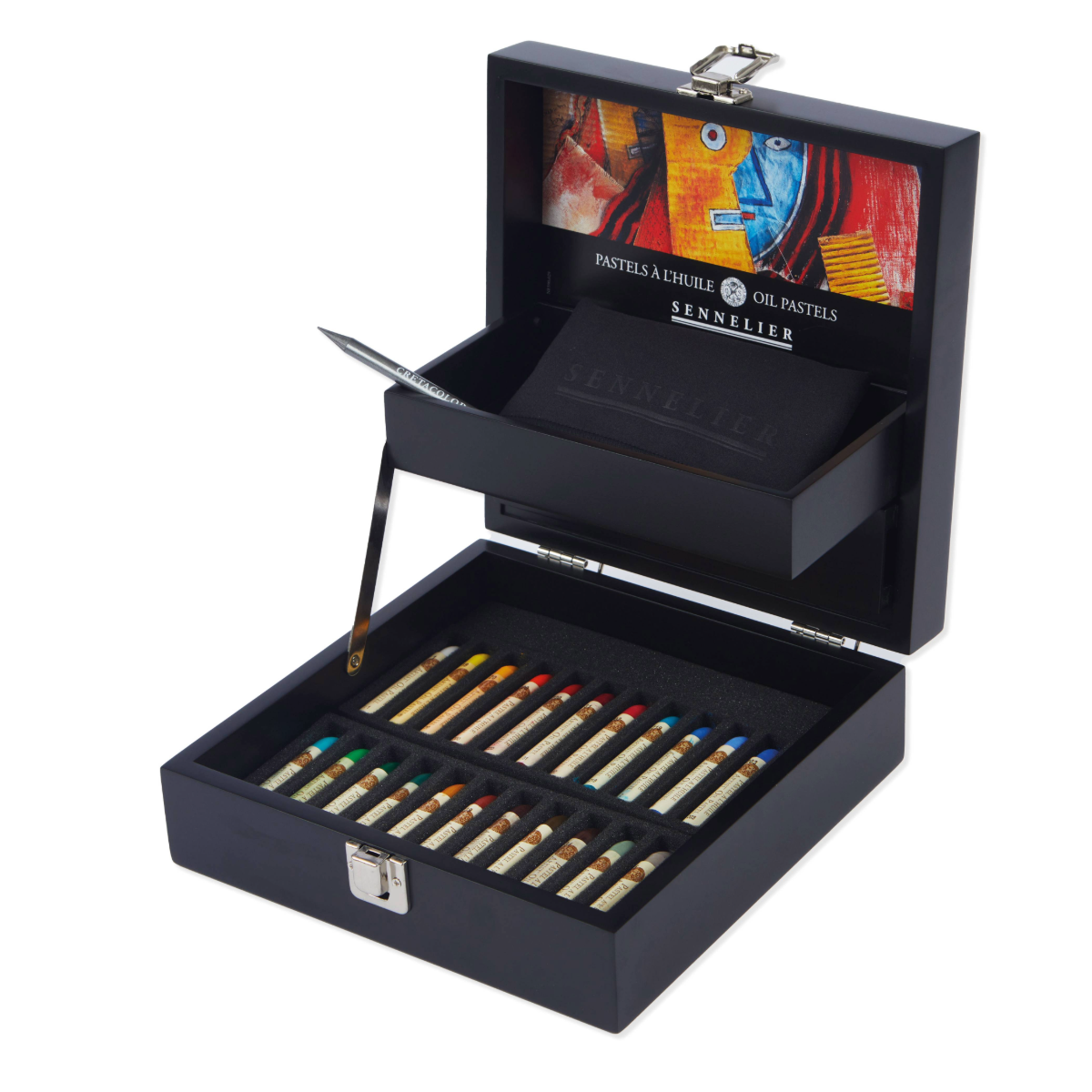Sennelier Black Wooden Box Of 24 Oil Pastels