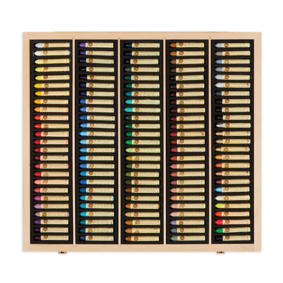 Sennelier 125 Assorted Oil Pastel Set In Wooden Presentation Box