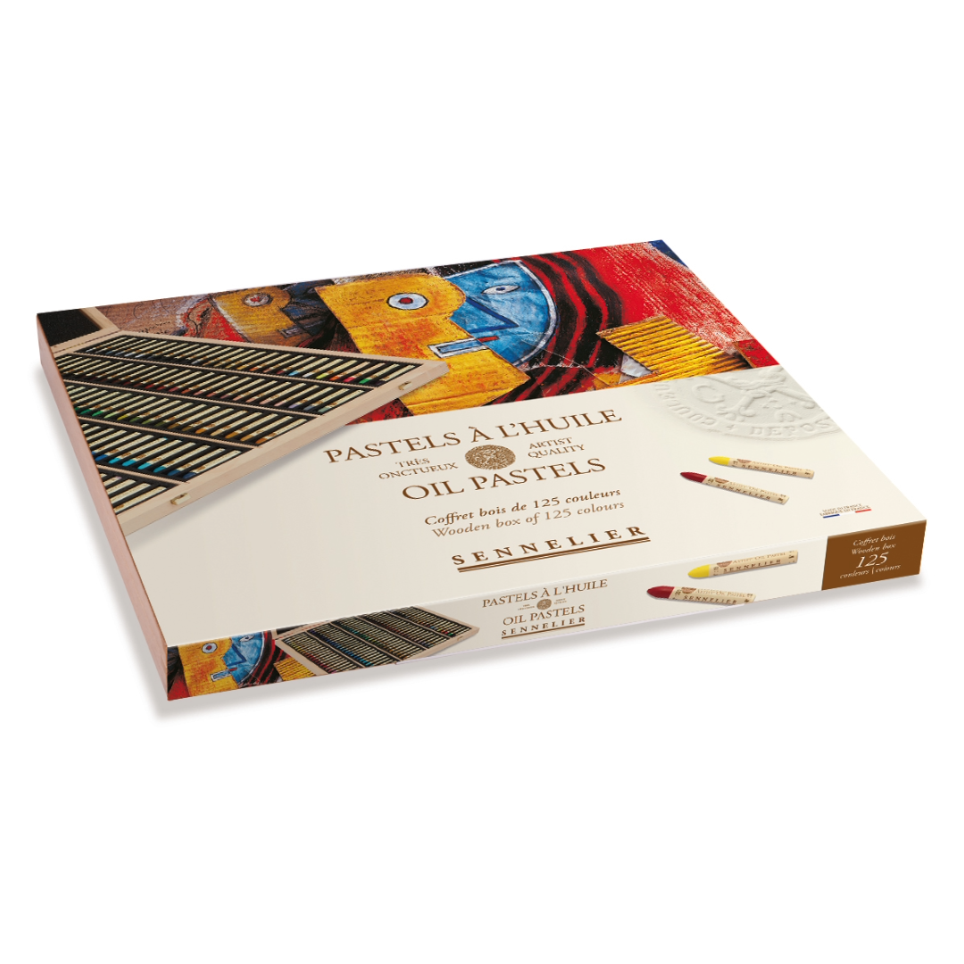 Sennelier 125 Assorted Oil Pastel Set In Wooden Presentation Box