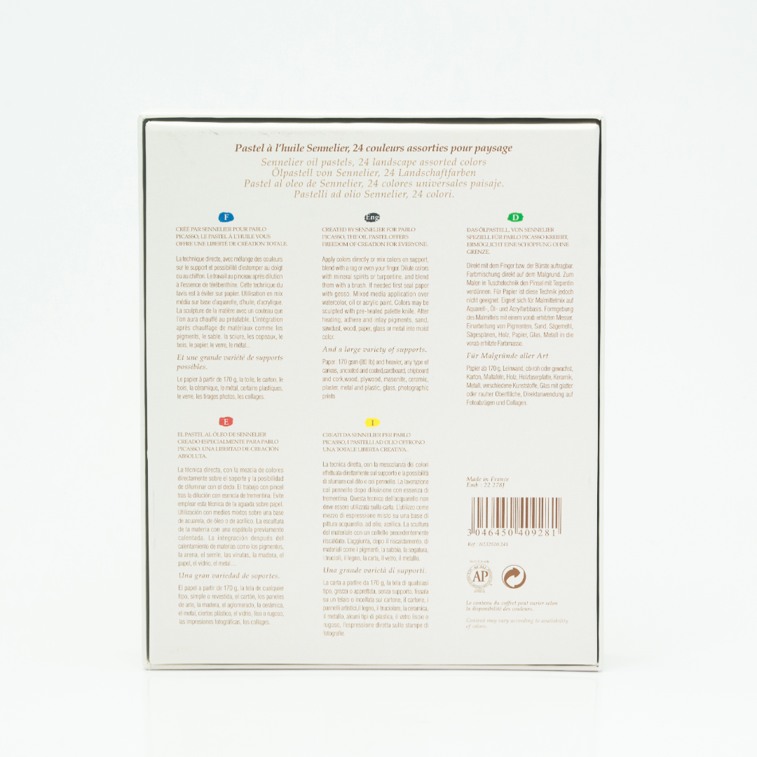 Back of a product packaging with text and a barcode on a white background