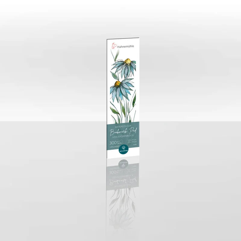 A Hahnemühle Watercolour Bookmark Pad packaging with a floral design on the cover.