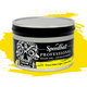 Speedball Professional Relief Ink Tin container with skull design on label and a yellow colour swatch in the background