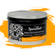 Speedball Professional Relief Ink Tin container with skull design on label and a yellow colour swatch in the background