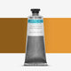 Tube of Lawrence brown relief printing ink, against a colour swatch on a white background
