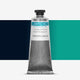 Tube of Lawrence green relief printing ink, against a colour swatch on a white background