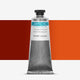 Tube of Lawrence brown relief printing ink, against a colour swatch on a white background