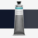 Tube of Lawrence black letterpress printing ink, against a colour swatch on a white background