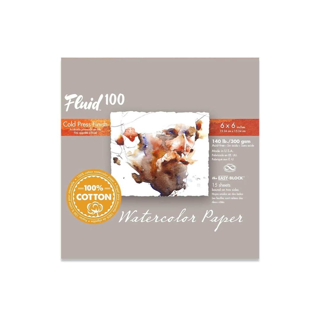 Speedball Fluid 100% Rag Watercolour Block Pad CP 300gsm