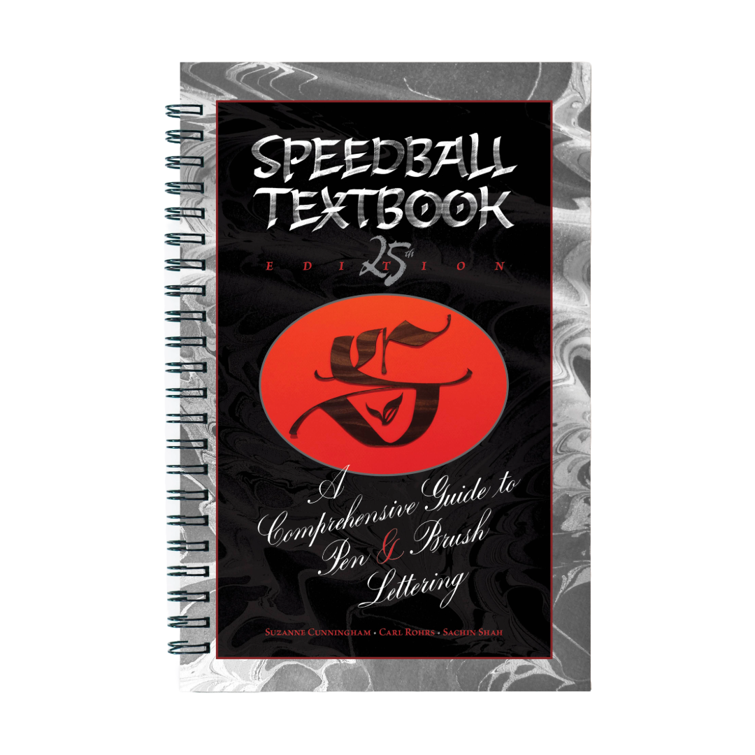 Speedball Textbook 25th Edition for pen and brush lettering on a white background