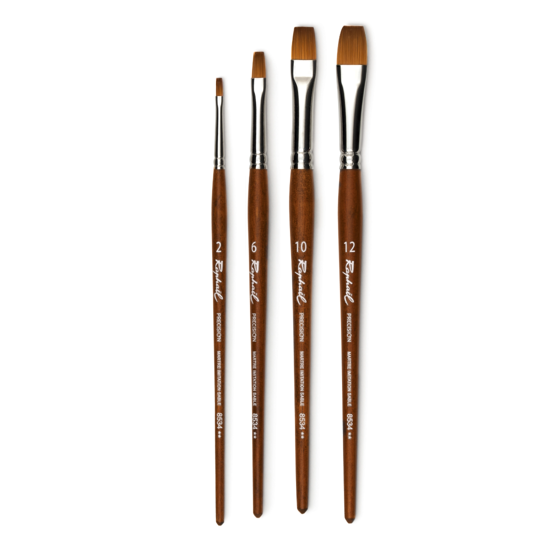 Raphael 8534 Precision Synthetic Immitation Sable Watercolour Brush Flat - Melbourne Etching Supplies