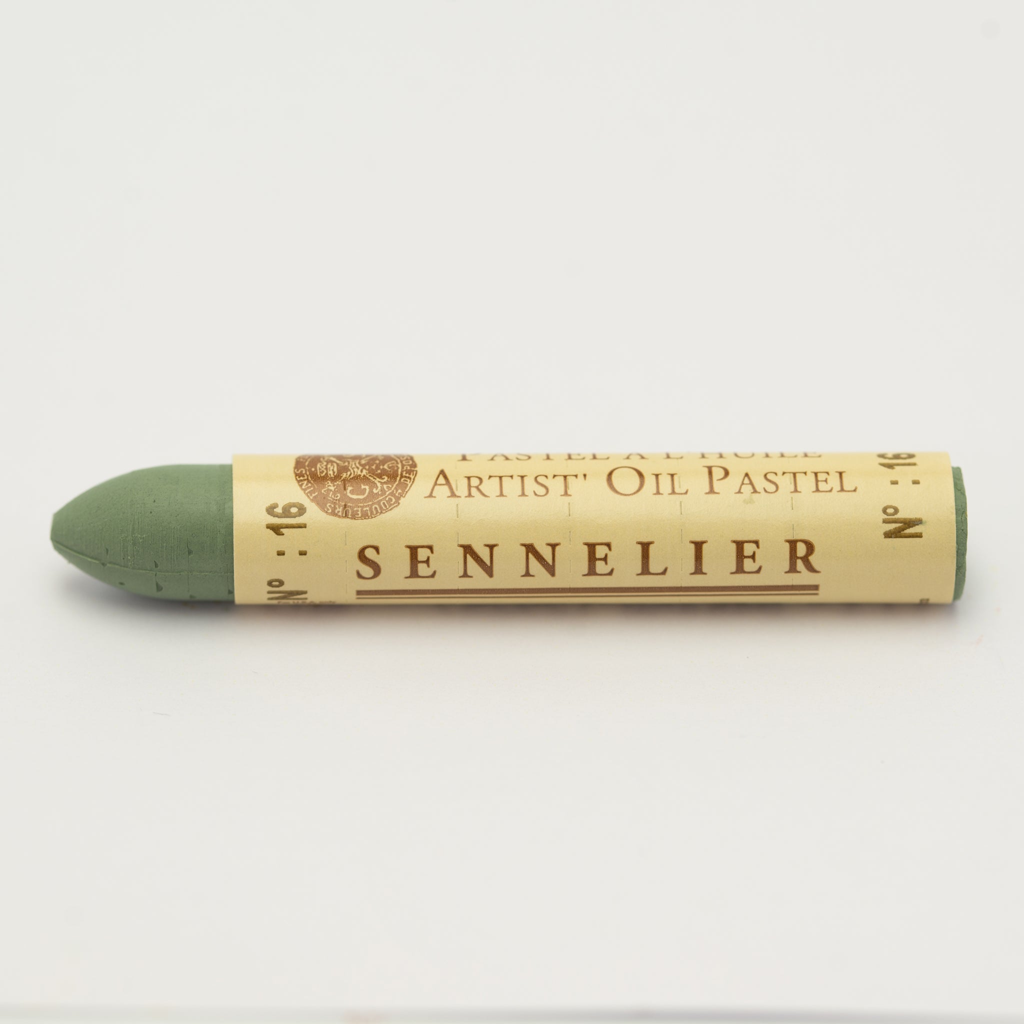 A single Sennelier oil pastel crayon against a white background, displaying the brand name and the words 'Artist Oil Pastel' on the wrapper.