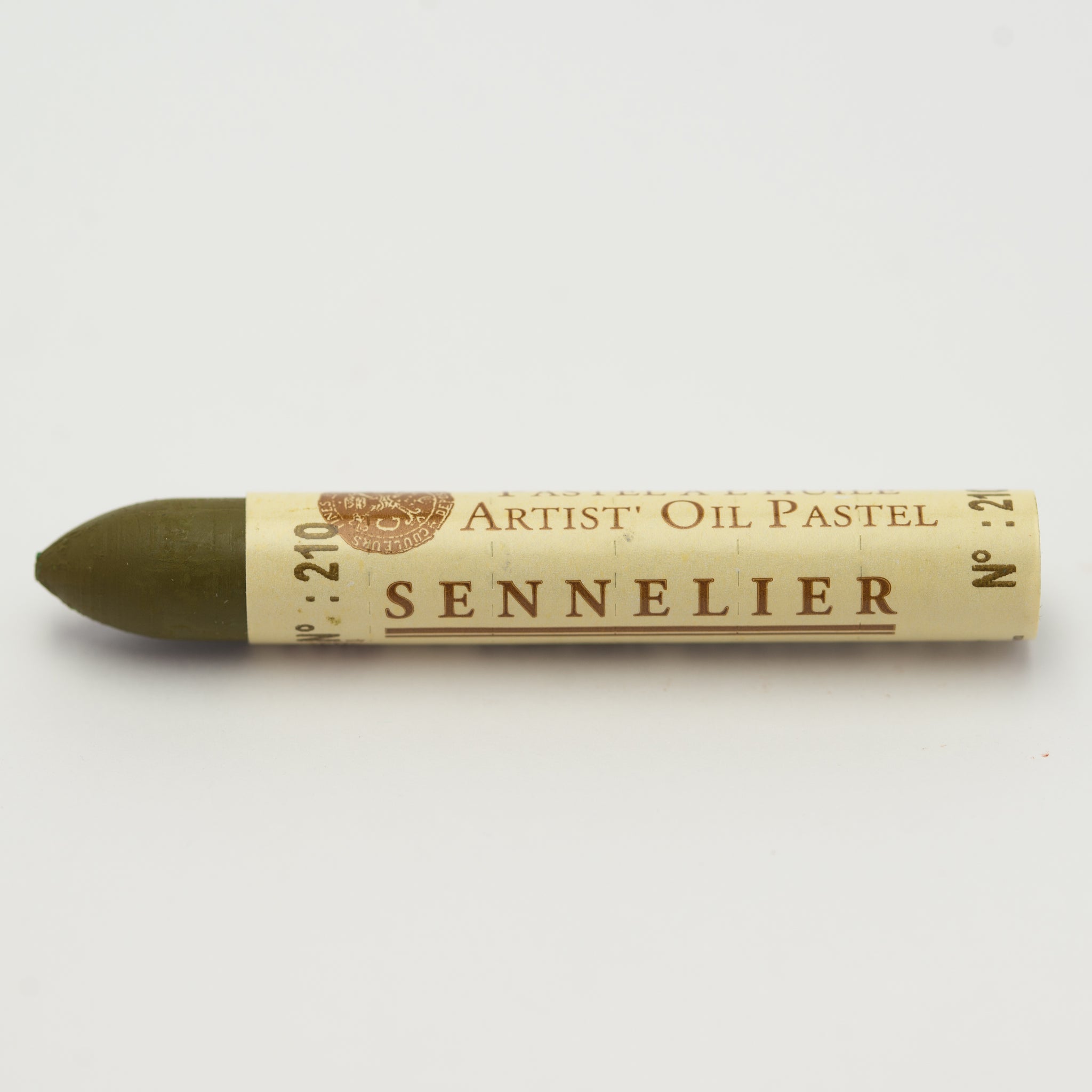 A single Sennelier oil pastel crayon against a white background, displaying the brand name and the words 'Artist Oil Pastel' on the wrapper.