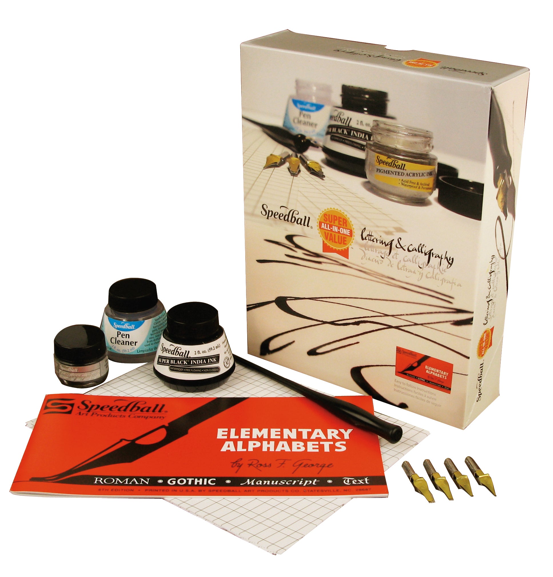 Speedball Super Value Lettering & Calligraphy Kit - Melbourne Etching Supplies