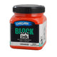 A jar of orange Derivan block printing ink against a white background