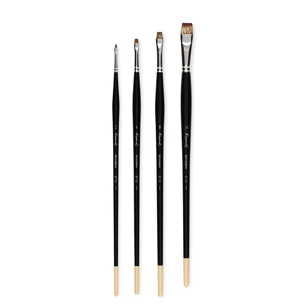 Raphael 8770 Kevrin+ Acyrlic And Oil Brush Extra Short Flat - Melbourne Etching Supplies